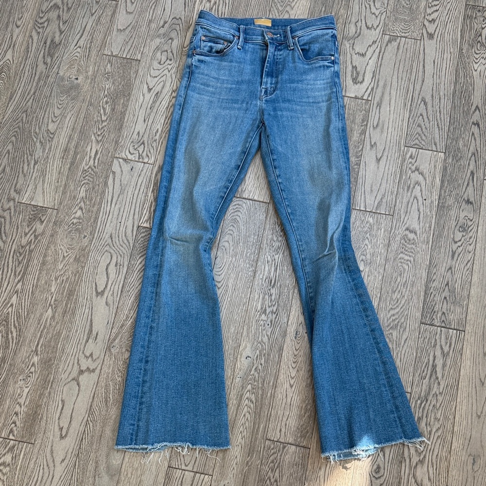 MOTHER Blue Flare Wide Leg Jeans